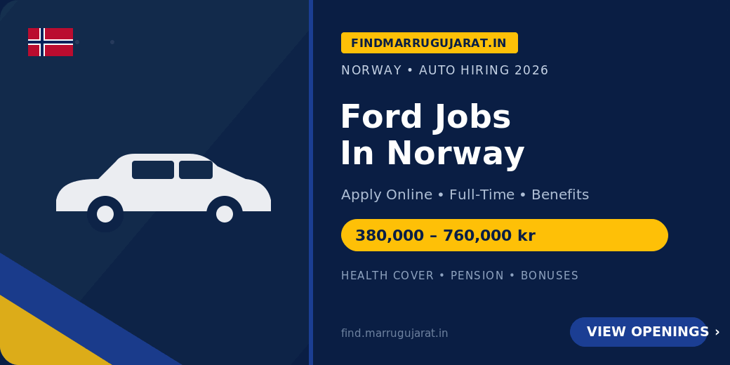 Ford Jobs In Norway 2026 – Apply Online Now! 1 Apply Online