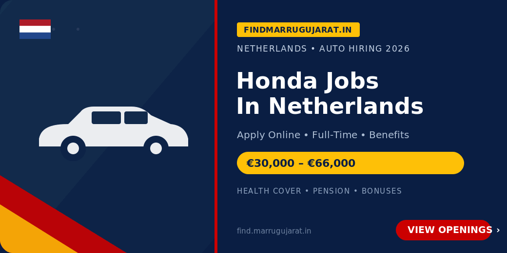 Honda Jobs In Netherlands 2026 – Apply Online Now! 1 Apply Online