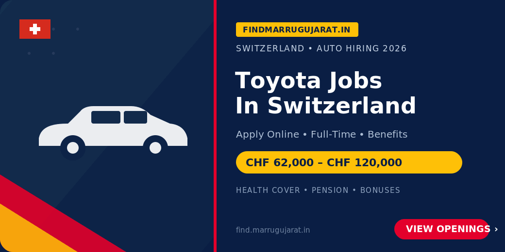 Toyota Jobs In Switzerland 2026 – Apply Online Now! 1 Apply Online