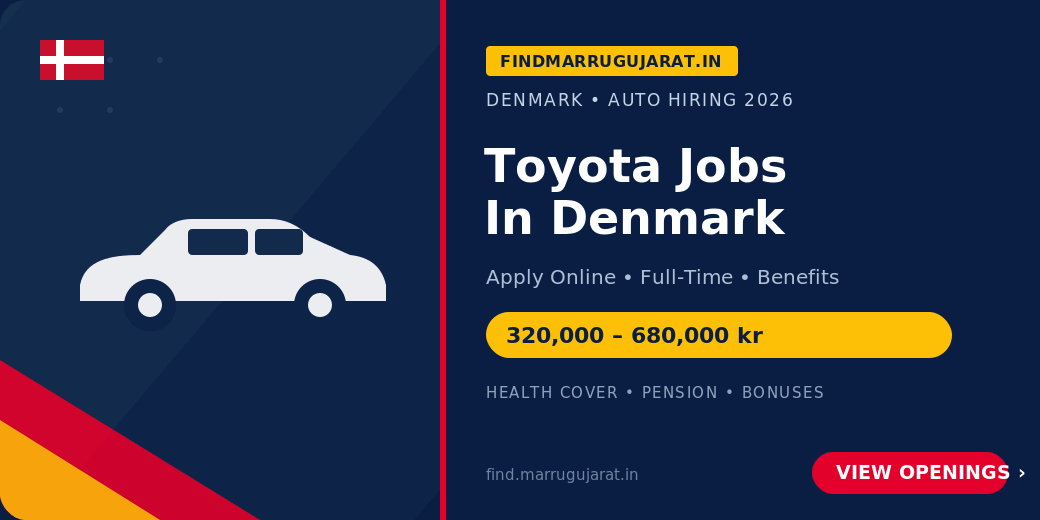 Toyota Jobs In Denmark 2026 – Apply Online Now! 1 Apply Online
